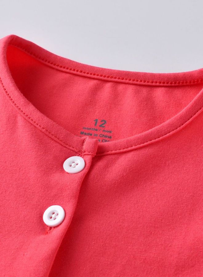 شاربدو طقم فستان من قطعتين أحمر/ رمادي/ أخضر - Image 4