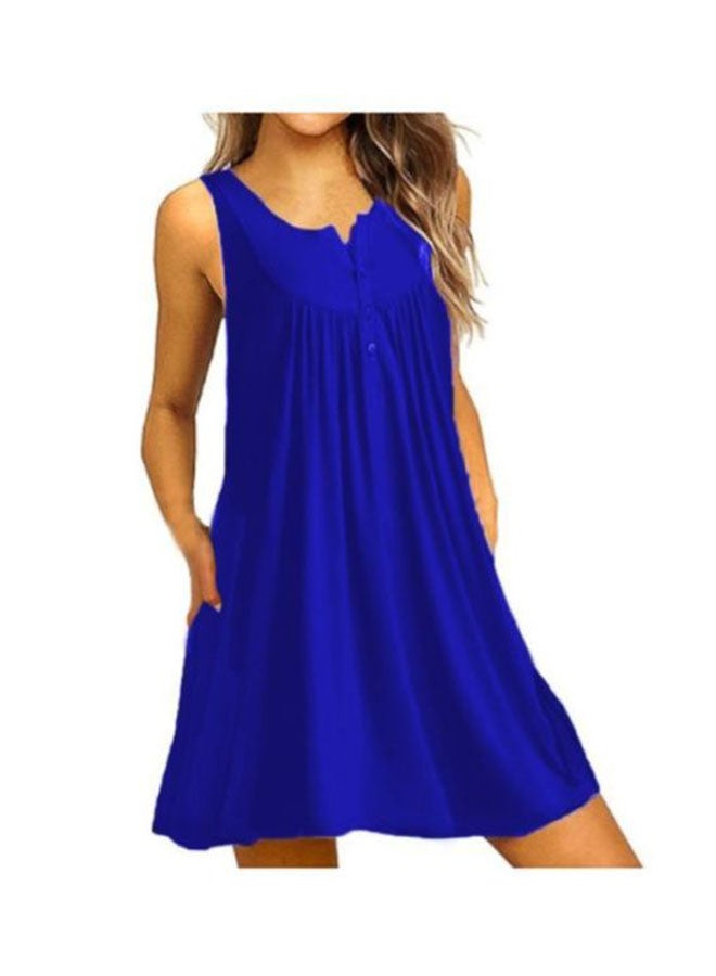 شاربدو فستان بلا أكمام للشاطئ أزرق ملكي - Image 1