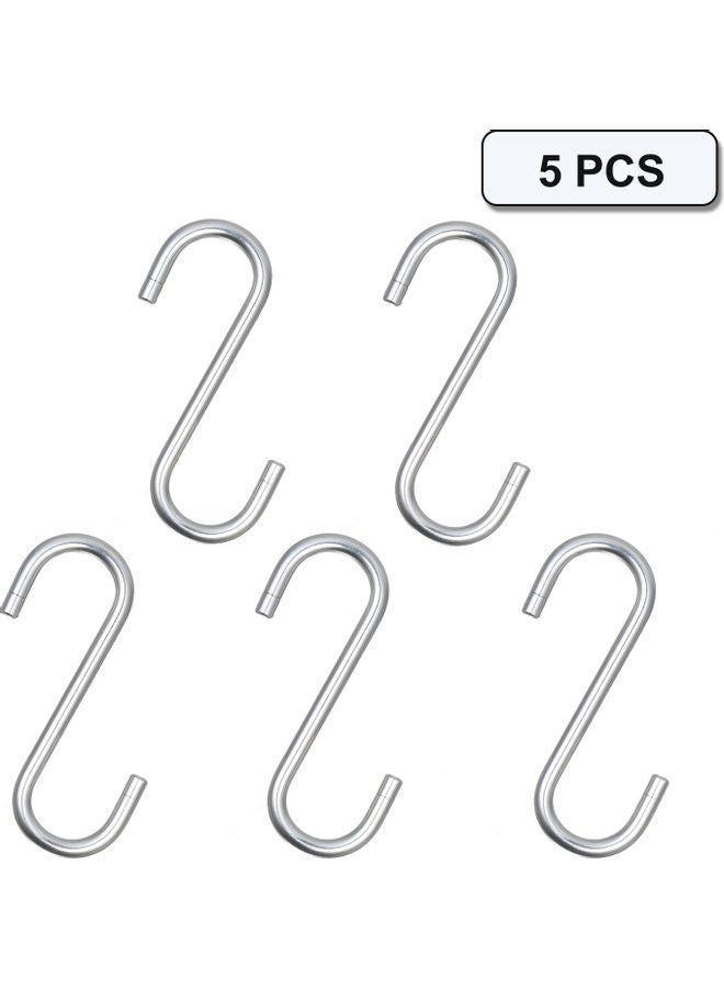 5-Piece Stainless Steel Wall Hook Silver 23x70x0.5mm 