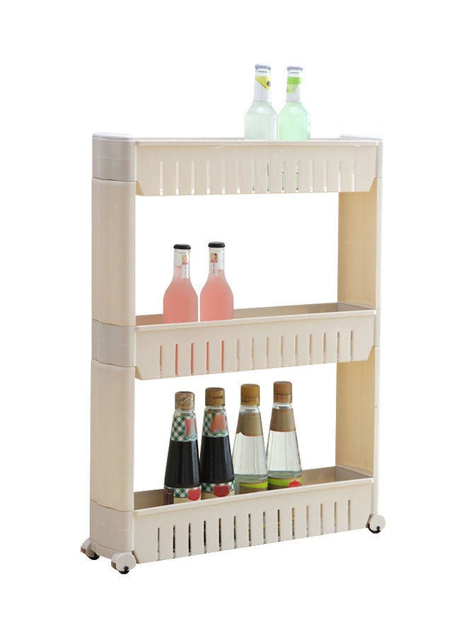 3-Tier Slide-Out Slim Storage Cart Grey 56x13.5x25cm  - Image 1
