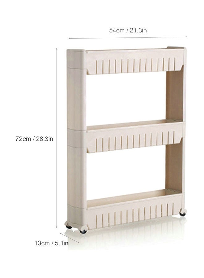 3-Tier Slide-Out Slim Storage Cart Grey 56x13.5x25cm  - Image 3
