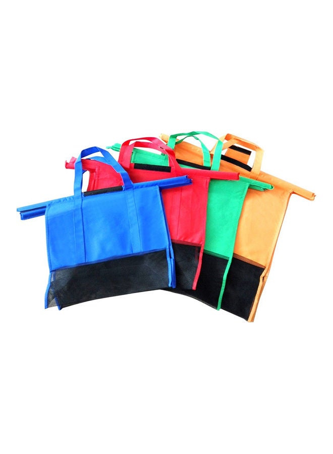 4 Piece Reusable Eco-Friendly Shop Handbag Totes multicolour 30x10x20cm  - Image 1