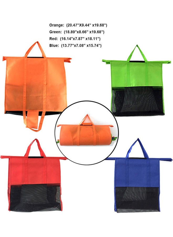 4 Piece Reusable Eco-Friendly Shop Handbag Totes multicolour 30x10x20cm  - Image 2