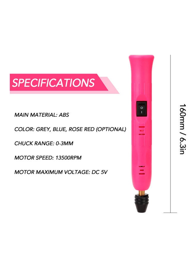 Generic Engraving Pen DIY Polishing Carving Tool Rose Red/Black 18 x 4 x 5.5cm  - Image 4