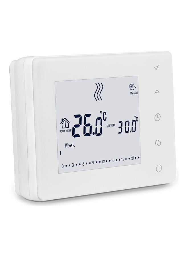 Multi-functional LCD Touched Screen Thermostat Home Temperature Controller White 14.20 x 4.20 x 9.40cm  - Image 1