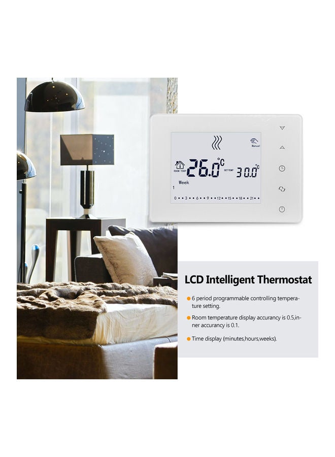 Multi-functional LCD Touched Screen Thermostat Home Temperature Controller White 14.20 x 4.20 x 9.40cm  - Image 4