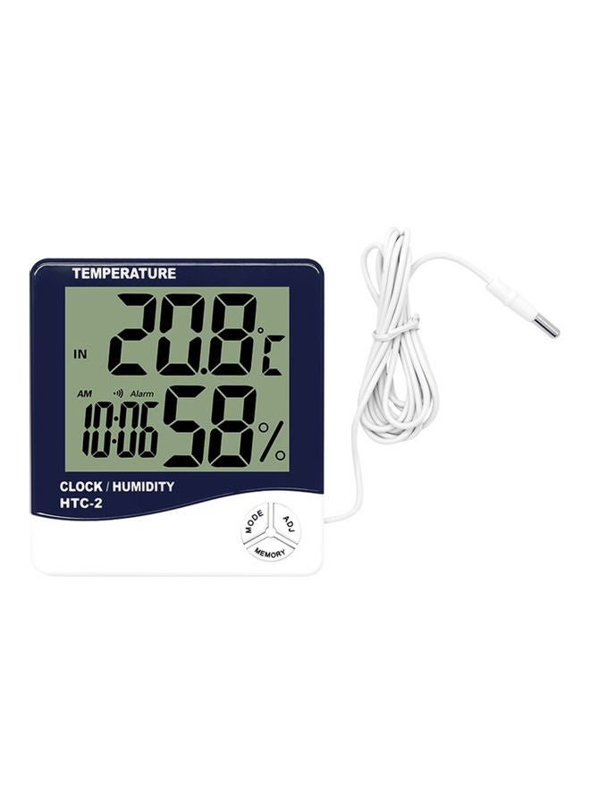 Digital Hygrometer Thermometer Indoor Outdoor Temperature Monitor Blue 17.00 x 3.00 x 12.80cm  - Image 1