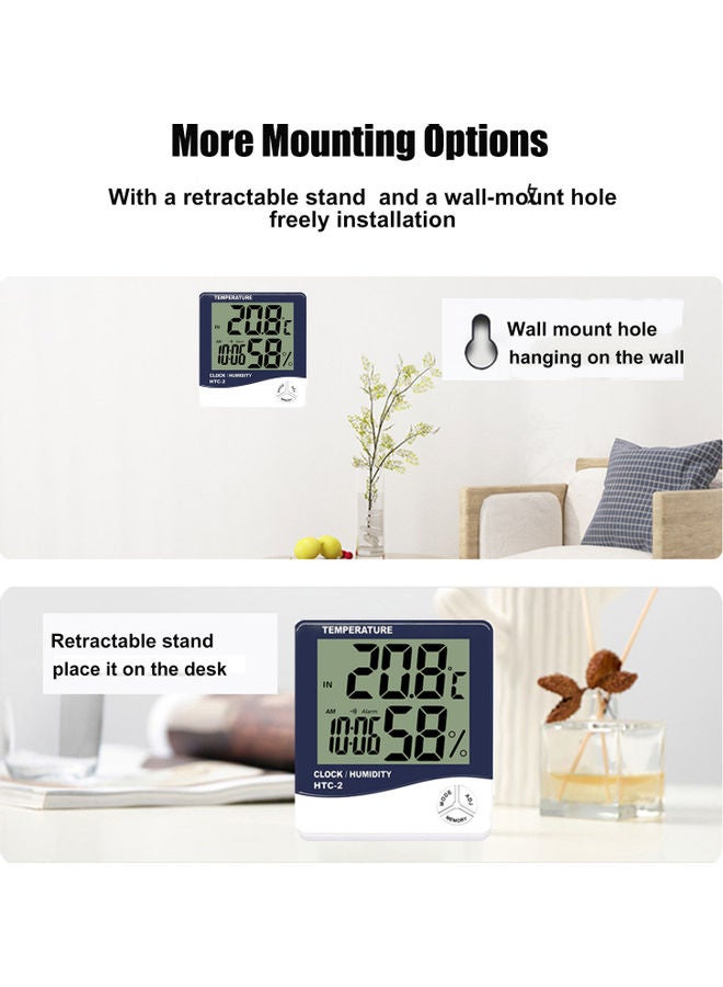 Digital Hygrometer Thermometer Indoor Outdoor Temperature Monitor Blue 17.00 x 3.00 x 12.80cm  - Image 3