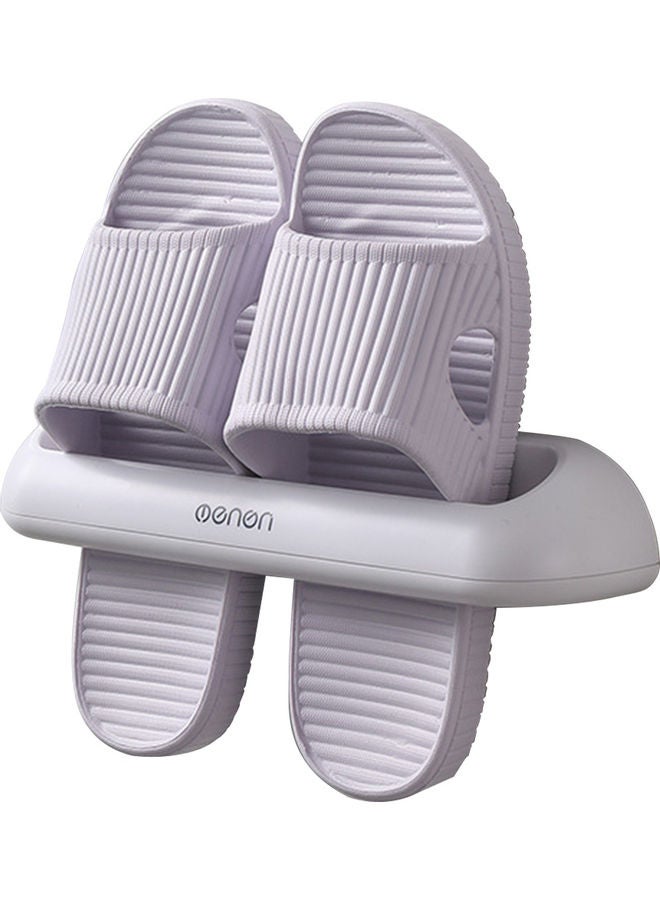 Bathroom Slippers Wall Mounted Shoe Organizer Rack White 28.5x6x7cm  - Image 1
