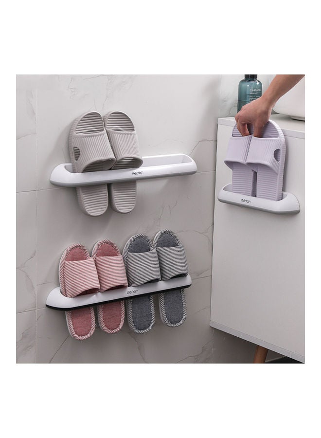 Bathroom Slippers Wall Mounted Shoe Organizer Rack White 28.5x6x7cm  - Image 4