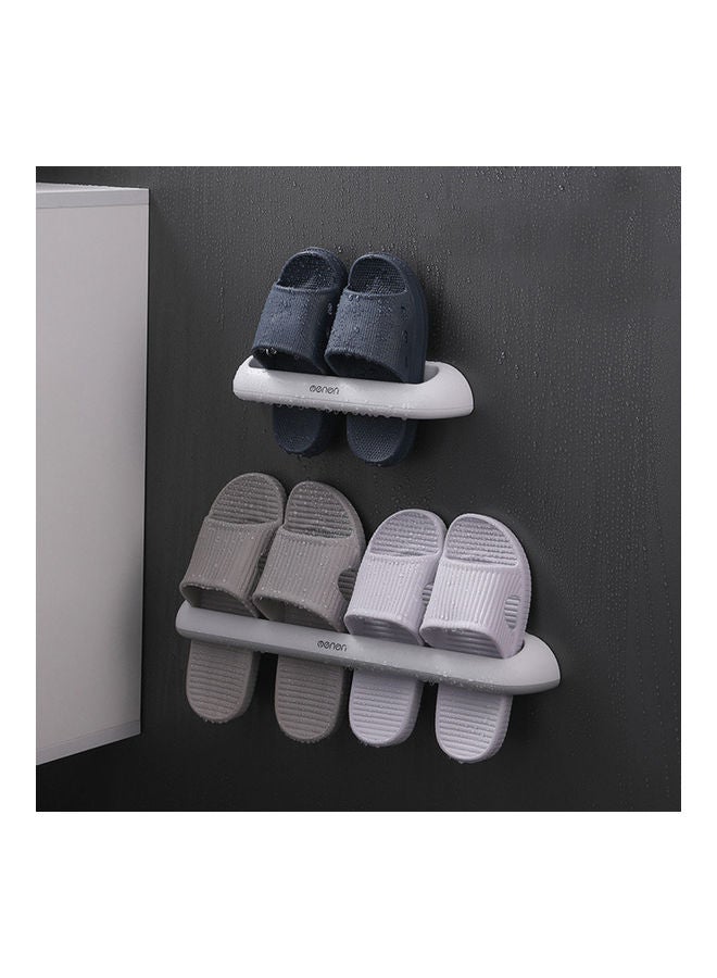 Bathroom Slippers Wall Mounted Shoe Organizer Rack White 28.5x6x7cm  - Image 5