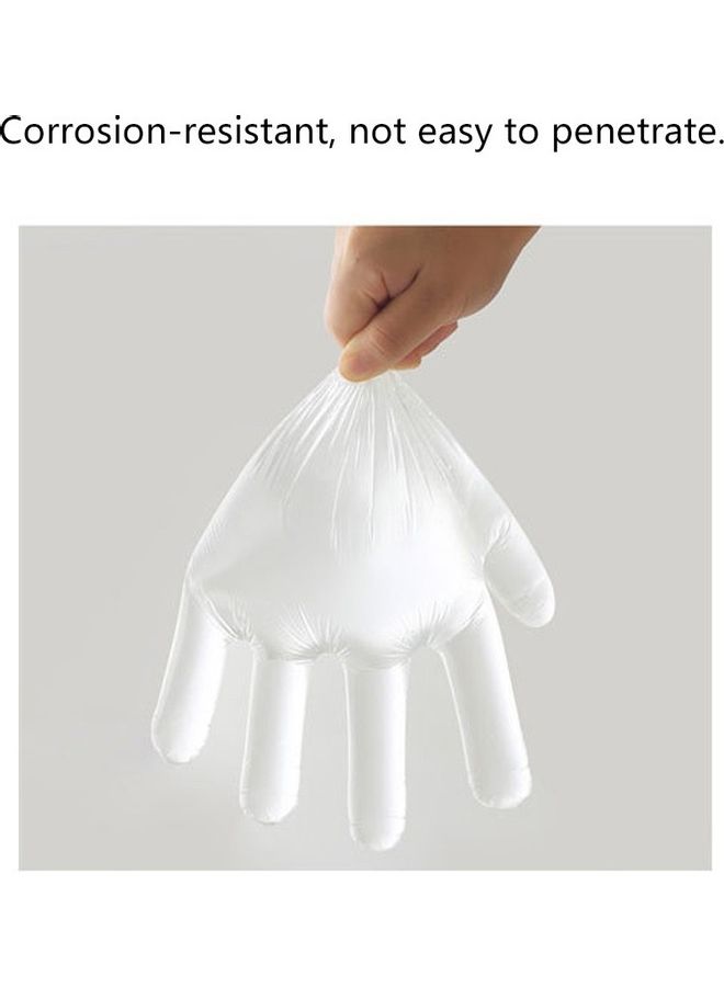 Generic 100Pcs Disposable And Transparent Gloves With Clear Thicken Soft Flexible Protective Gloves For Kitchen, Cooking And Cleaning In Restaurant And Home Service  - Image 2
