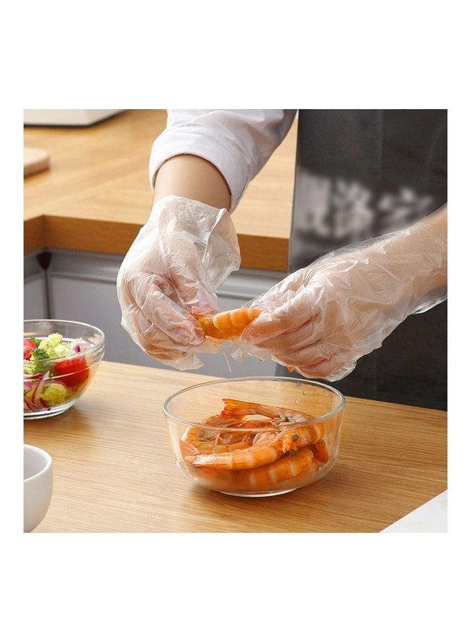 Generic 100Pcs Disposable And Transparent Gloves With Clear Thicken Soft Flexible Protective Gloves For Kitchen, Cooking And Cleaning In Restaurant And Home Service  - Image 3