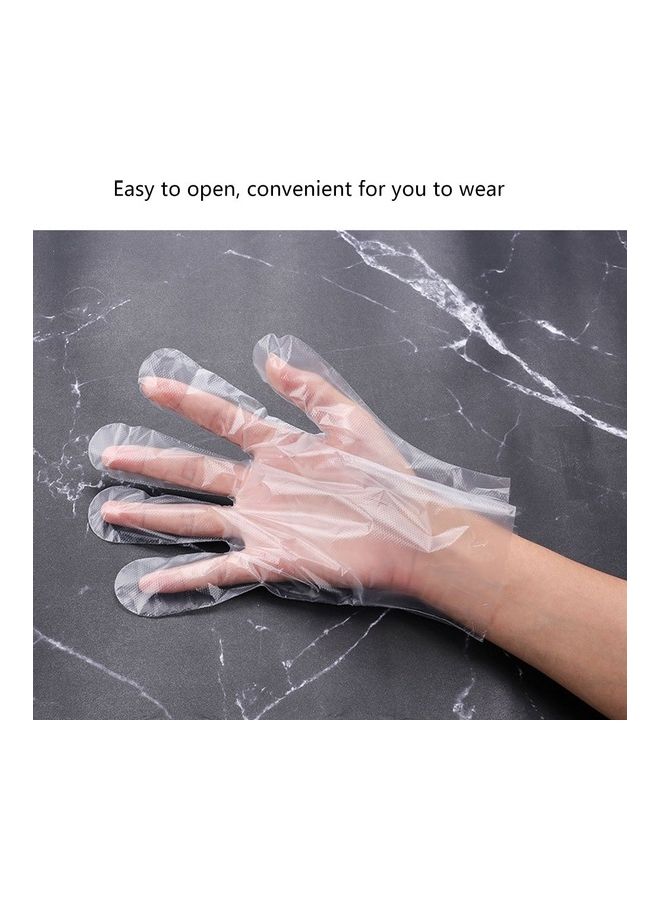 Generic 100Pcs Disposable And Transparent Gloves With Clear Thicken Soft Flexible Protective Gloves For Kitchen, Cooking And Cleaning In Restaurant And Home Service  - Image 4
