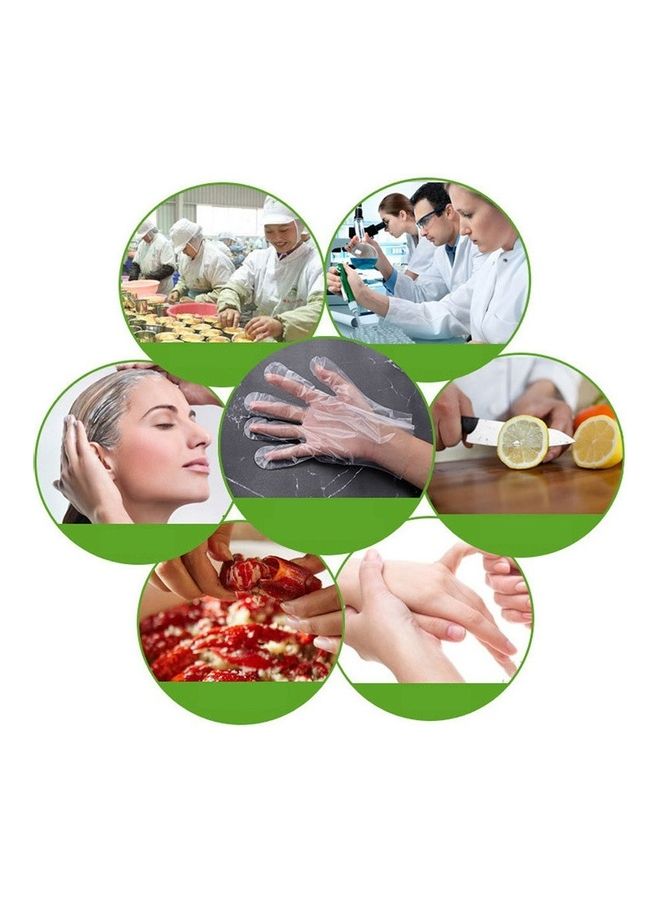 Generic 100Pcs Disposable And Transparent Gloves With Clear Thicken Soft Flexible Protective Gloves For Kitchen, Cooking And Cleaning In Restaurant And Home Service  - Image 5