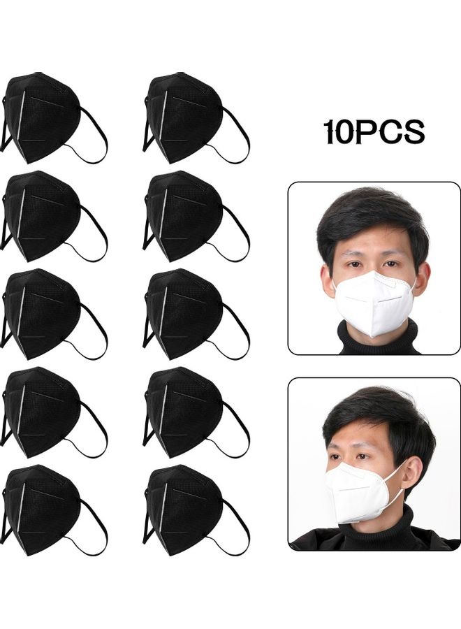 Generic 10Pcs/Set Of Disposable KN95 Face Mask With Anti PM2.5 And 95% Filtration Non-woven Fabric Protective Masks For Dust Particles  - Image 2