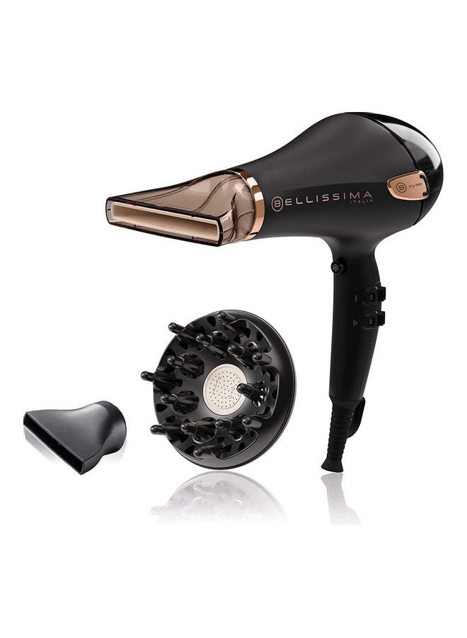 BELLISSIMA Professional Ceramic Hair Dryer Black / Rose Gold  - Image 2