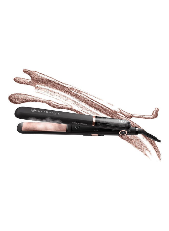 BELLISSIMA Professional Steam Hair Straightener Black / Rose Gold  - Image 2