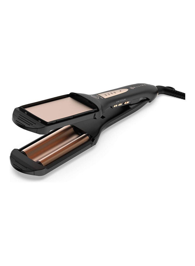 BELLISSIMA - 2-in-1 Straight And Waves Hair Styler Double Profile Black / Rose Gold - Image 1