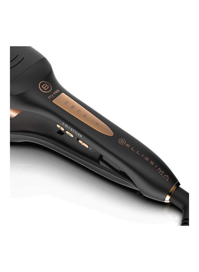 BELLISSIMA - 2-in-1 Straight And Waves Hair Styler Double Profile Black / Rose Gold - Image 1