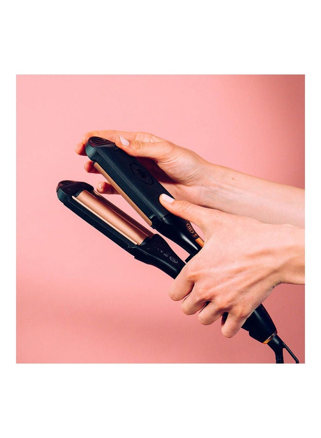 BELLISSIMA - 2-in-1 Straight And Waves Hair Styler Double Profile Black / Rose Gold - Image 1