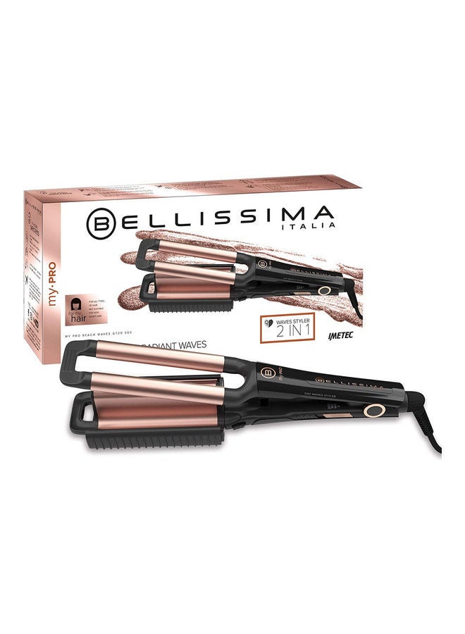 BELLISSIMA - Beach Waves Hair Straightener Black / Rose Gold - Image 1