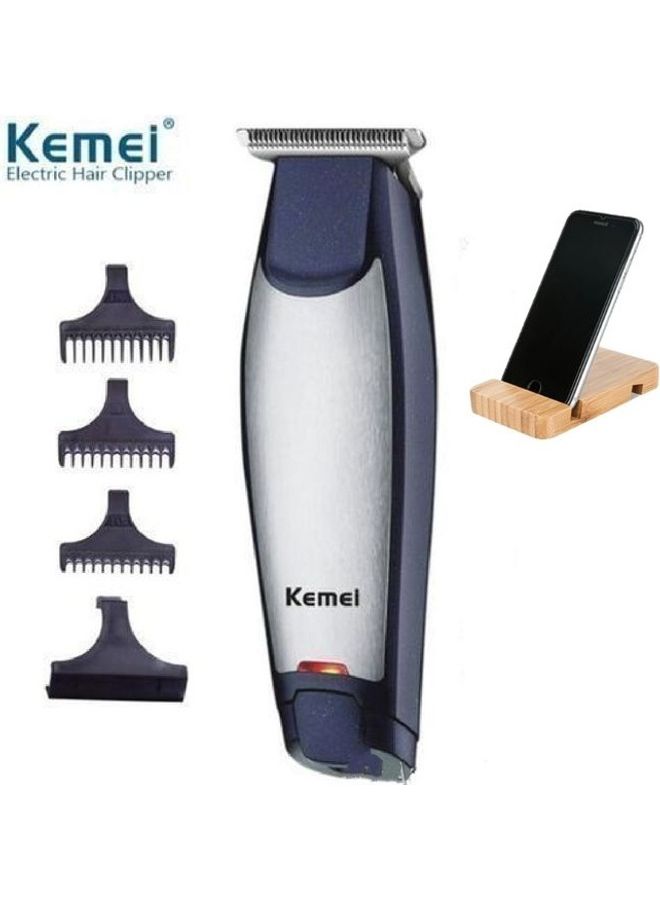 Kemei - 3 In 1 Professional Rechargeable Electric Hair Clipper Blue/Silver - Image 1