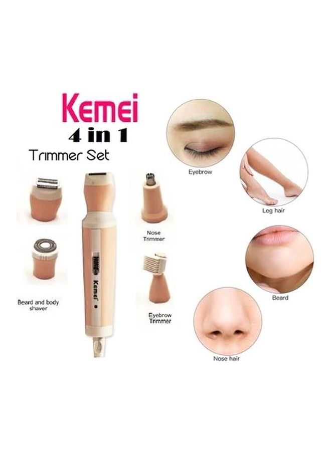 Kemei - KM-3024 4 In 1 Shaver Suit Rechargeable Hair Removal Epilator Pink/White - Image 1
