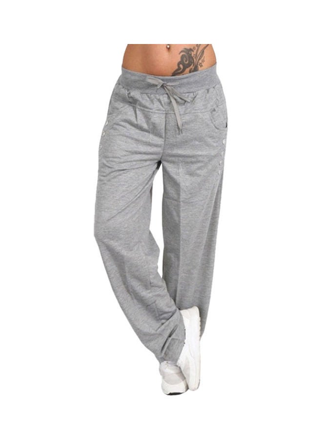 Solid Pattern Loose Sport Yoga Pant Light Grey - Image 1