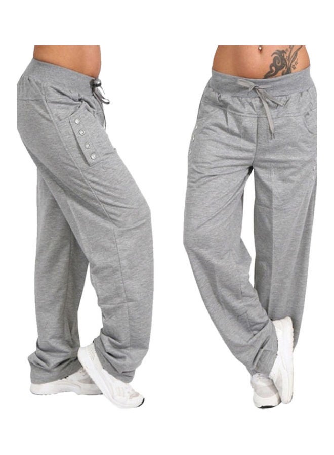 Solid Pattern Loose Sport Yoga Pant Light Grey - Image 2