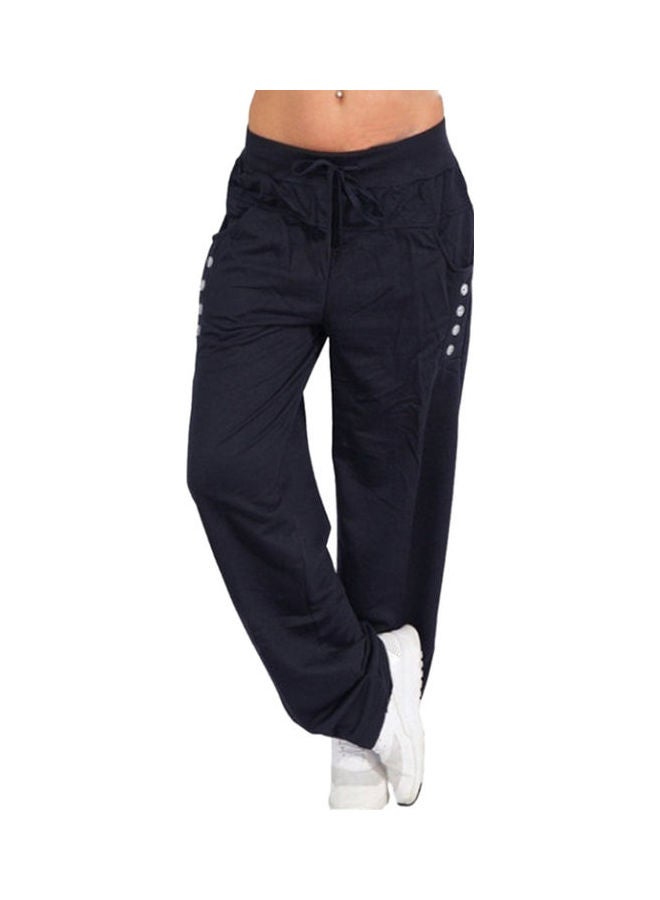 Solid Pattern Loose Sport Yoga Pant Navy Blue - Image 1