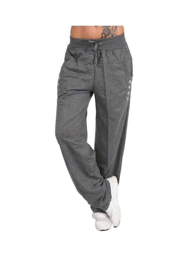 Solid Pattern Loose Sport Yoga Pant Dark Grey - Image 1