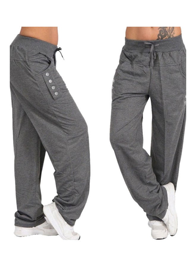 Solid Pattern Loose Sport Yoga Pant Dark Grey - Image 2