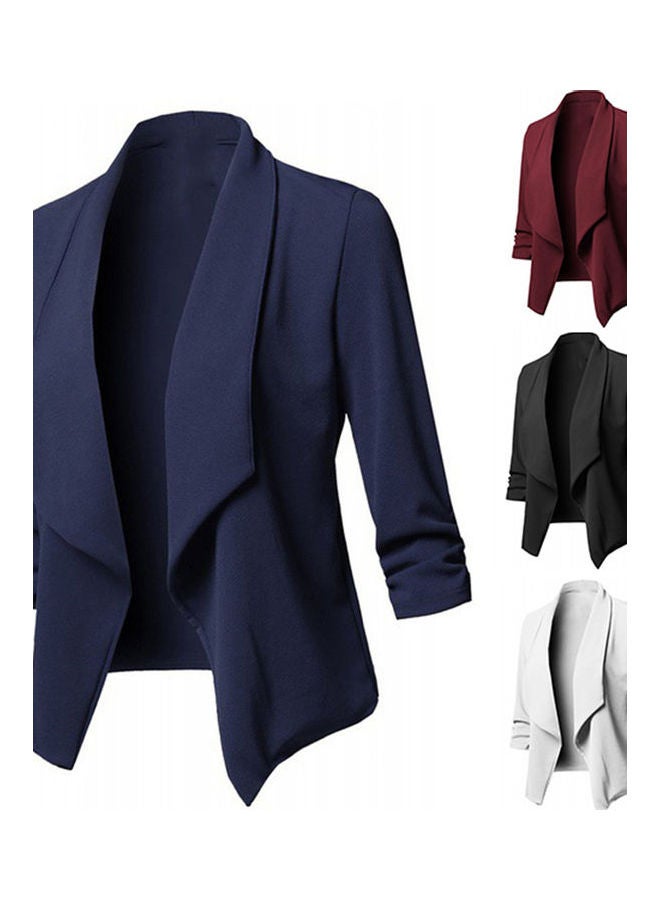 Solid Pattern Slim Fit Blazer Wine Red - Image 2
