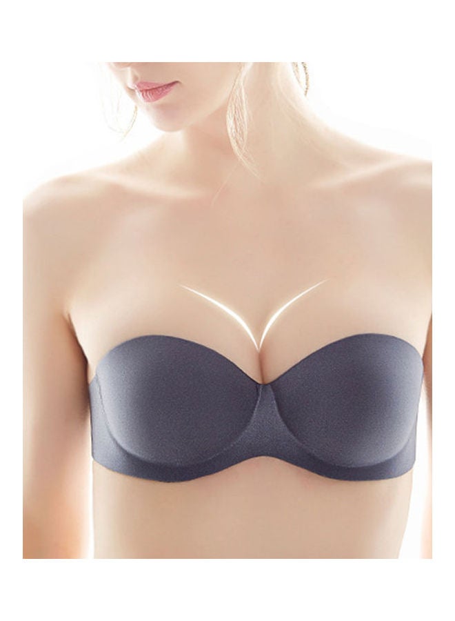 Anti-Slip Strapless Padded Bra Grey - Image 2