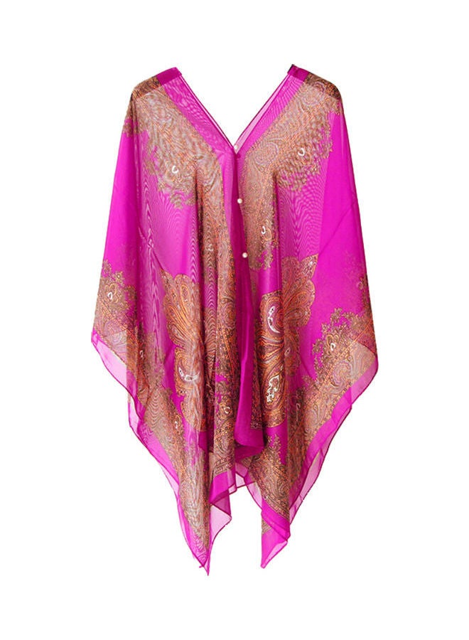 Summer Beach Bikini Cover Up Loose Shawl Pink/Brown