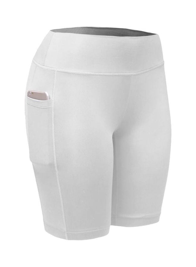 Stretchy Fitness Shorts White - v1608840181/N43169578V_1