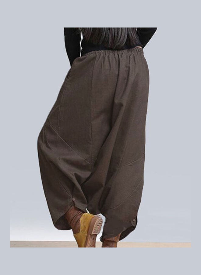 Solid Elastic Waist Baggy Long Yoga Harem Pant Grey - Image 3