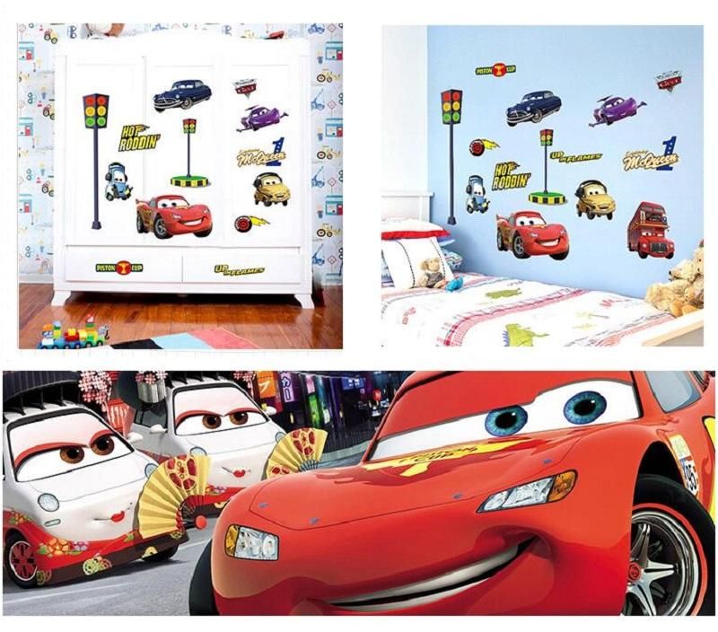 Fast Print Wall Decor Decals For Boys Bedroom Kids Room Wallpaper Cartoom Car Poster Mural Wall Sticker Multicolour 90x60cm - Image 3