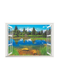 3d Fake Window Lake Forest TV Background Wall Decorative Wallpaper Multicolour 70x50cm