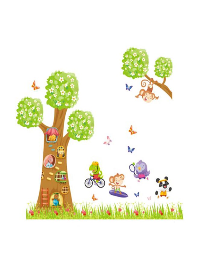 فاست برينت ملصق جداري فني قابل للإزالة بتصميم عالم الحيوانات الكرتونية متعدد الألوان 90x60سم - Image 1