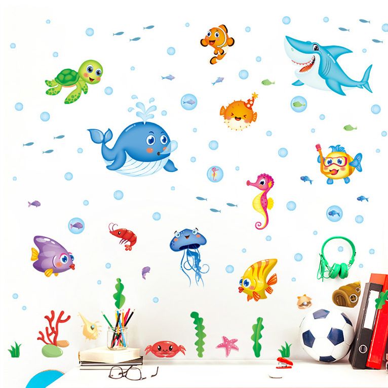 Fast Print Under The Sea Design Wall Sticker Multicolour 50x70cm - Image 2