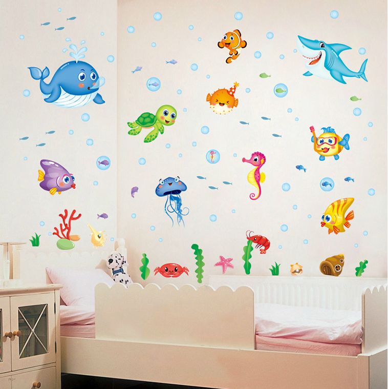 Fast Print Under The Sea Design Wall Sticker Multicolour 50x70cm - Image 3