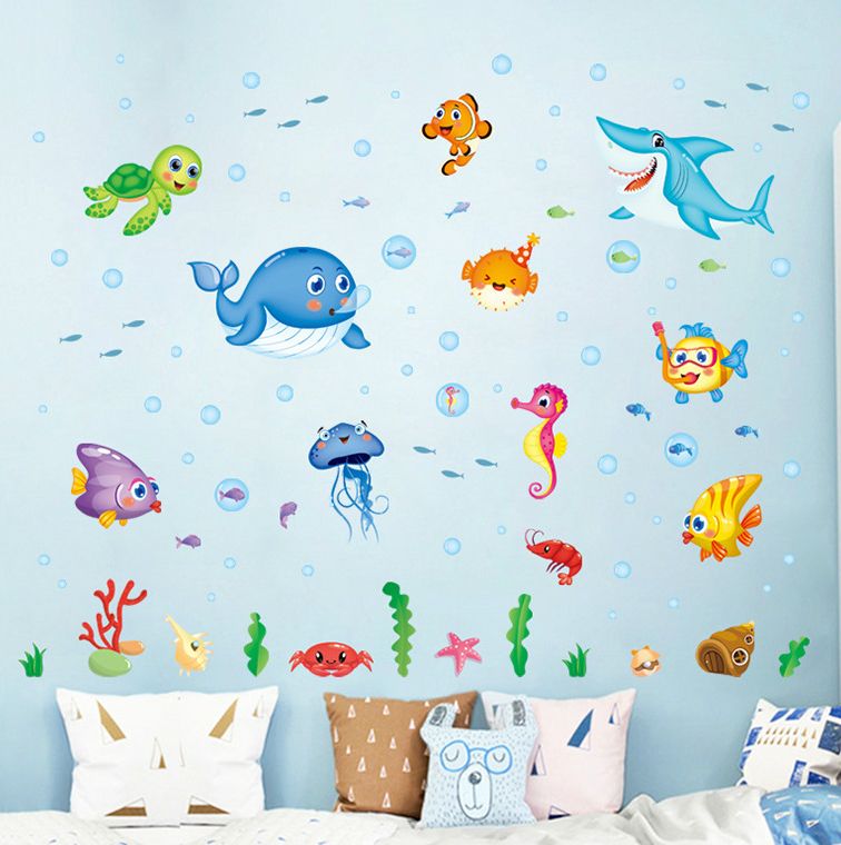 Fast Print Under The Sea Design Wall Sticker Multicolour 50x70cm - Image 4