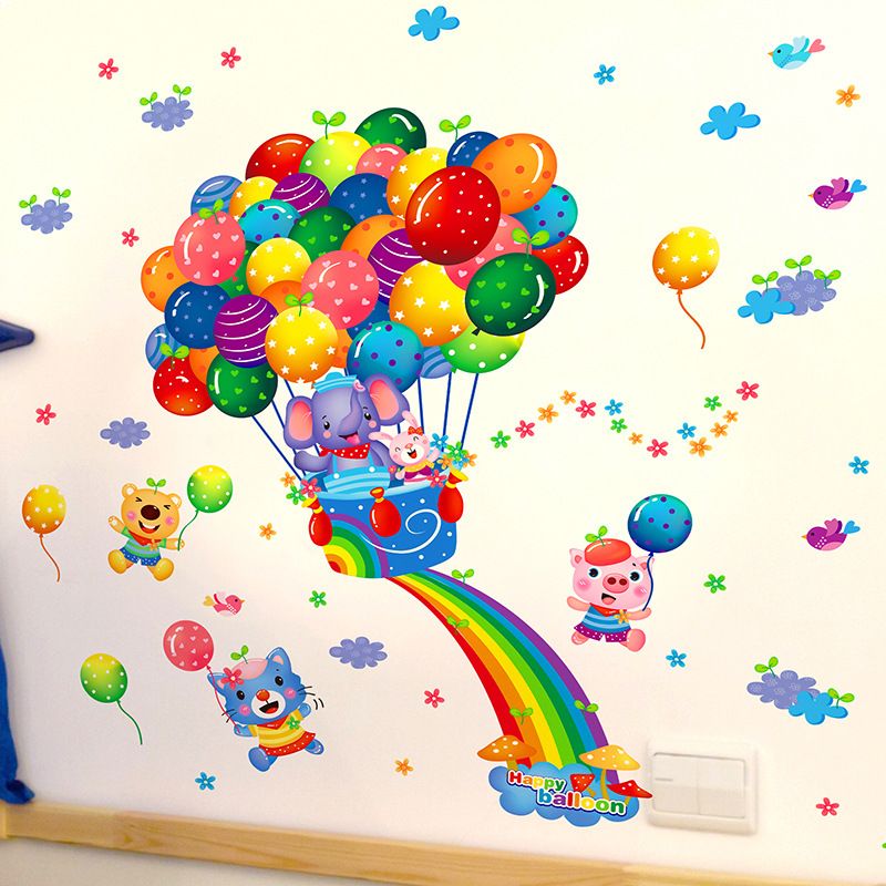فاست برينت ملصق جداري بتصميم منطاد لتزيين غرف نوم الأطفال متعدد الألوان 60x40سم  - Image 2