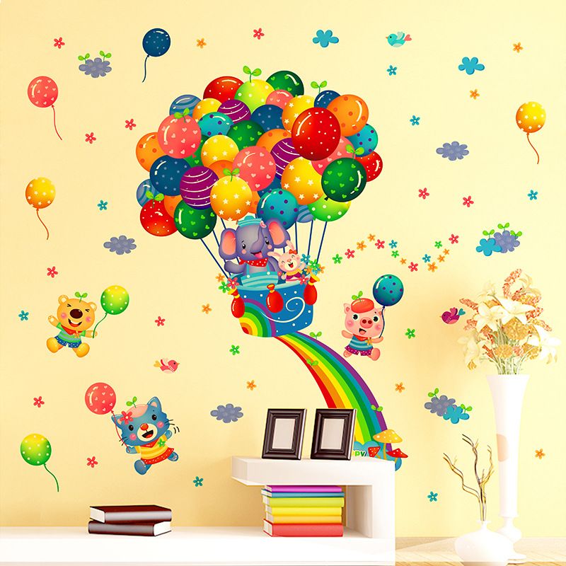فاست برينت ملصق جداري بتصميم منطاد لتزيين غرف نوم الأطفال متعدد الألوان 60x40سم  - Image 3