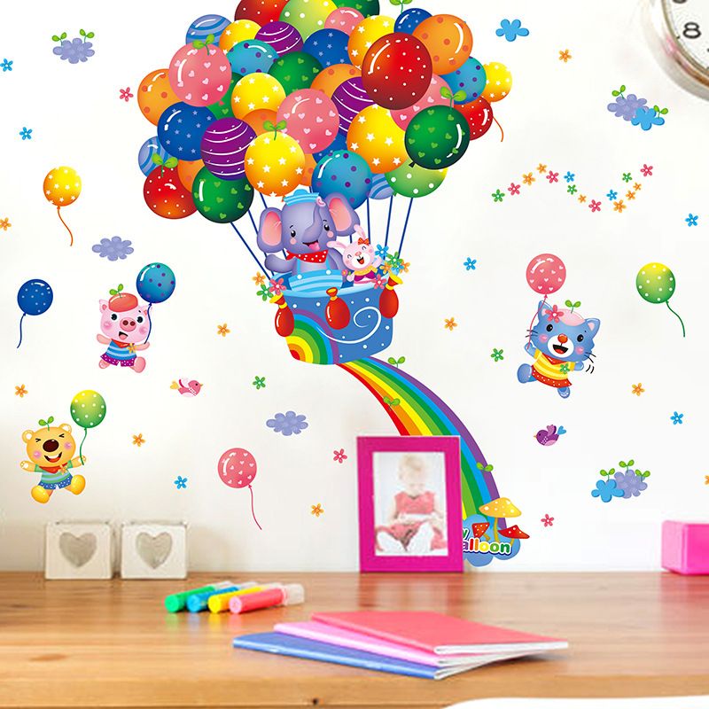 فاست برينت ملصق جداري بتصميم منطاد لتزيين غرف نوم الأطفال متعدد الألوان 60x40سم  - Image 4