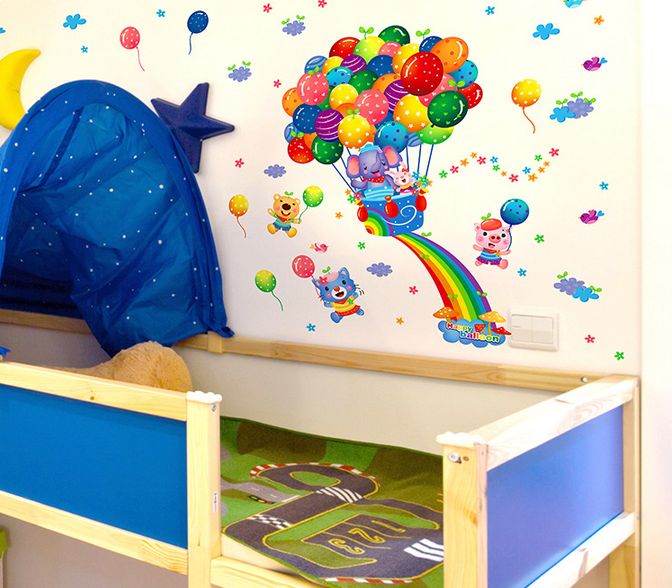 فاست برينت ملصق جداري بتصميم منطاد لتزيين غرف نوم الأطفال متعدد الألوان 60x40سم  - Image 5
