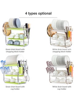 Generic 4 Tier Dish Drying Rack Silver/Green 56x43.5x25cm  - Image 3