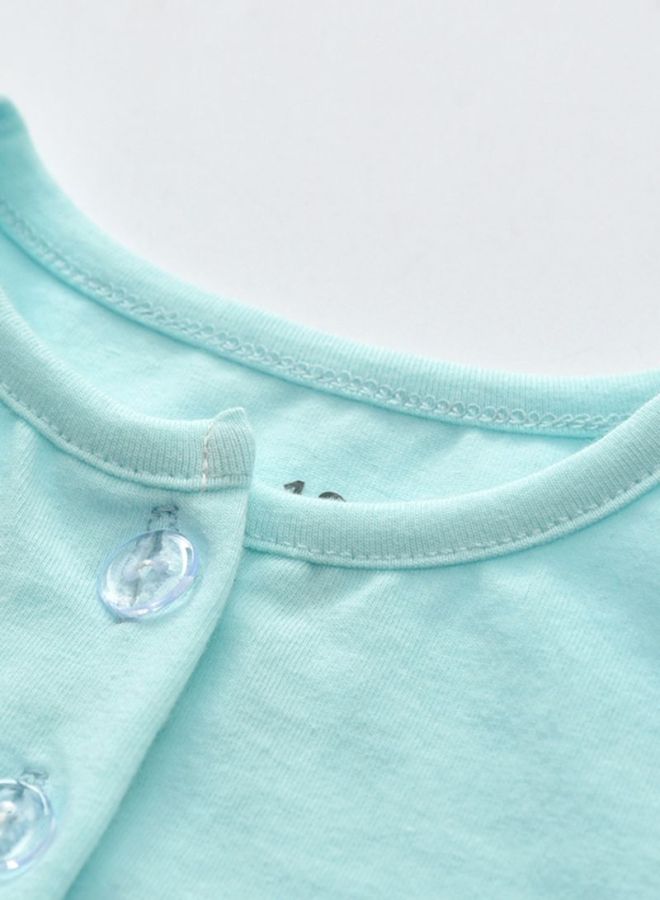 شاربدو طقم فستان من قطعتين أزرق/أخضر/أبيض - Image 3